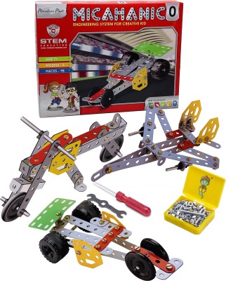 Miniature Mart Kids Mechanical Building & Construction Toys For Boys & Girls | STEM Educational Toys | Age 7+ | Make 5 Different Models One After The Other | 98 Poeces(Multicolor)