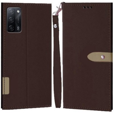 YAYAVAR Flip Cover for OPPO A53s 5G(Brown, Grip Case, Pack of: 1)