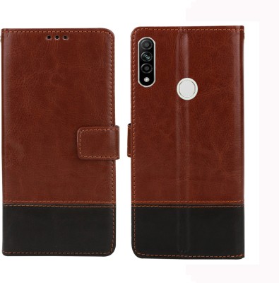 MG Star Flip Cover for Oppo A31 PU Leather Flip Case with Card Holder and Magnetic Stand(Brown, Shock Proof, Pack of: 1)