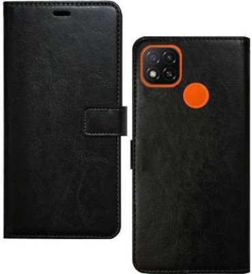GoPerfect Flip Cover for Xiaomi Redmi 9C |Leather Finish Flip Cover|Inbuilt Stand & Inside Pockets(Black, Magnetic Case, Pack of: 1)