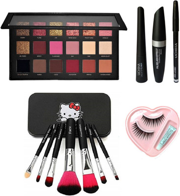 VULPIX Professional Textured Rose Gold Remastered Eyeshadow Palette, 3in1 Eyebrow Pencil, Eyeliner, Mascara set & Hello Kitty 7pcs Makeup Brushes & Eyelash with Glue(10 Items in the set) VULPIX Professional Textured Rose Gold Remastered Eyeshadow Palette, 3in1 Eyebrow Pencil, Eyeliner, Mascara set & Hello Kitty 7pcs Makeup Brushes & Eyelash with Glue(10 Items in the set)