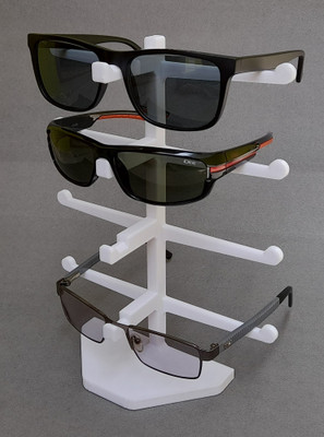 makerV 4 Compartments Plastic Spectacles stand(White)