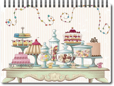 Nourish A4 Size Plain Pages Colourful Graphic Diary A4 Notebook Unruled 75 Pages(Multicolor)