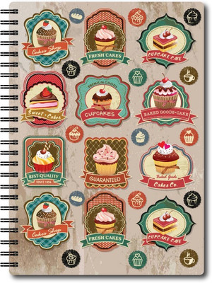 Nourish A4 Size Plain Pages Colourful Graphic Diary A4 Notebook Unruled 75 Pages(Multicolor)