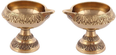 prisma collection Brass (Pack of 2) Table Diya Set(Height: 2 inch)