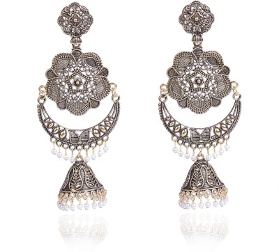 Ankita Fashion World Bridal Chandbali Jhumki Pearl Alloy Chandbali Earring