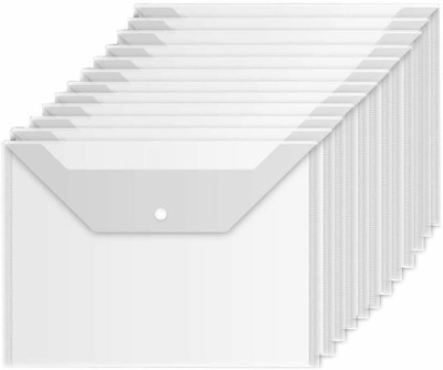 Maxjet Plastic PC Button Folder(Set Of 10, Transperant)