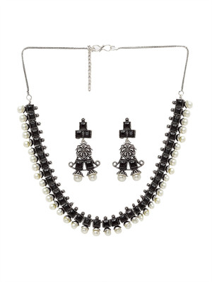 PANASH Brass Silver Silver, Black, White Jewellery Set(Pack of 1)