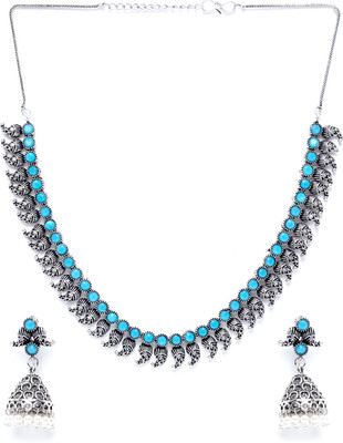 PANASH Brass Silver Silver, Turquoise, White Jewellery Set(Pack of 1)