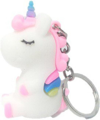 Auspice Cute Seating Unicorn Rubber Key Chain