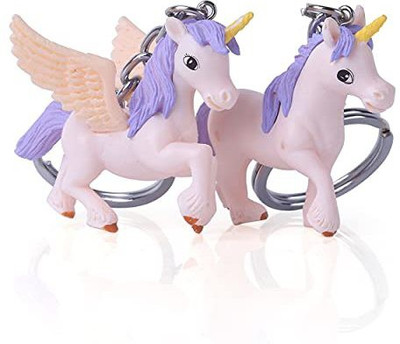 RainSound Unicorn 3D Action Figure (Pack of 2 Lilac) Key Chain