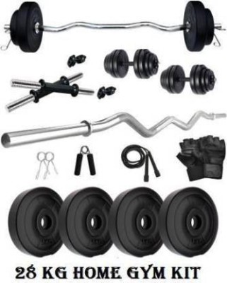 COGNANT 28 kg FITNESS PVC 28 KG Dumbbell KIT WITH ACCESSORIES Home Gym Combo