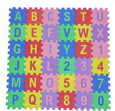 cktech Big Size 36 pcs Learning board Alphabet & Number Floor Mats for Kids, Puzzle EVA Foam Mat for Children Above 2 Years | Best in Quality(Multicolor)