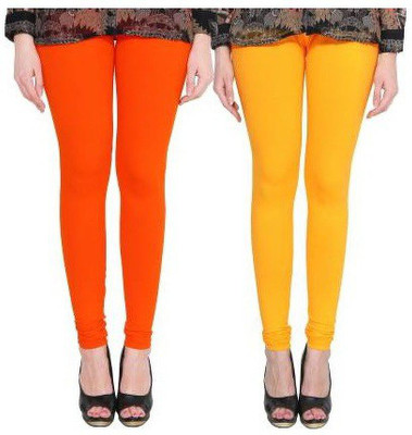 ACS ETNEC WEAR Churidar  Western Wear Legging(Yellow, Orange, Solid)