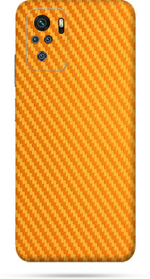 OggyBaba redmi note 10s Mobile Skin(Golden Carbon Fibre Skin Matte Finish)