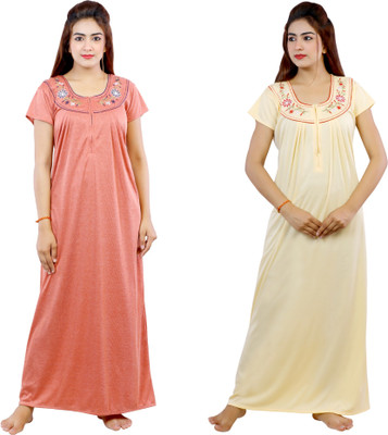 NACNO Women Nighty Set(Multicolor)