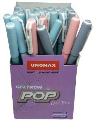 UNOMAX Geltron pop gel pen Waterproof Ink (35 PCS BLUE 12PCS BLACK 3PCS RED)( BY FIRST PICK ) Gel Pen(Pack of 50, Blue, Black, Red)