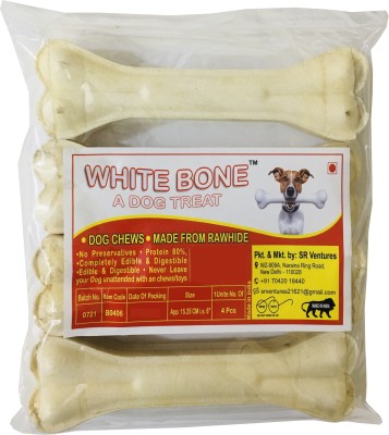 SR Ventures White Calcium Bones 6 Inch A Dog Treat (Pack Of 4 Pieces) Chicken Dog Chew(400 g, Pack of 1)