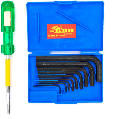 Globus 876..ALLEN KEY SET/9 PCS AND SCREWDRIVER 2 IN 1- 8 INCH Hand Tool Kit(2 Tools)