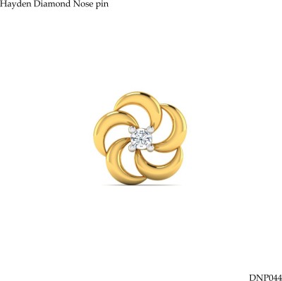 LORDS JEWELS Hayden Nose pin 18kt Diamond Yellow Gold Stud