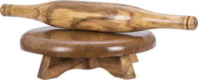 AAYAT FURNISHINGS Rolling Pin & Board(Brown, Pack of 2)