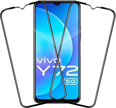 Morlin Edge To Edge Tempered Glass for Vivo Y72 (5G)(Pack of 2)
