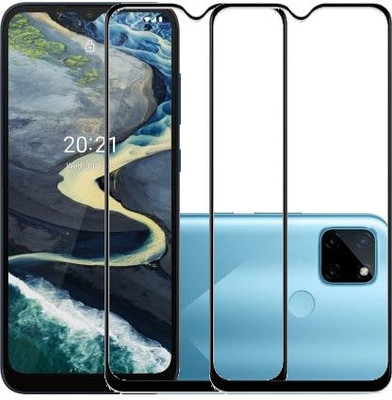 ECMERED Edge To Edge Tempered Glass for Realme C21Y, realme C21Y(Pack of 2)