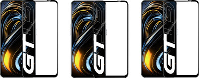 ISAAK Edge To Edge Tempered Glass for Realme GT 5G Edge to Edge, Full Glue, 11D Tempered Glass(Pack of 3)