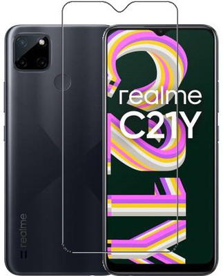 HOBBYTRONICS Tempered Glass Guard for Realme C21Y(Pack of 1)