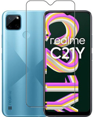 HOBBYTRONICS Tempered Glass Guard for Realme C21Y(Pack of 1)