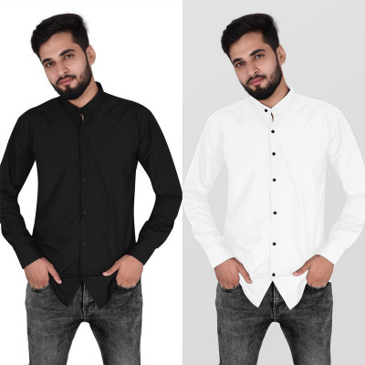 MBF66 Men Solid Casual Multicolor Shirt(Pack of 2)