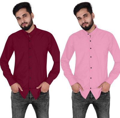 MBF66 Men Solid Casual Multicolor Shirt(Pack of 2)