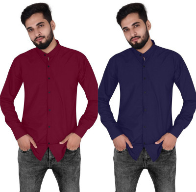 MBF66 Men Solid Casual Multicolor Shirt(Pack of 2)