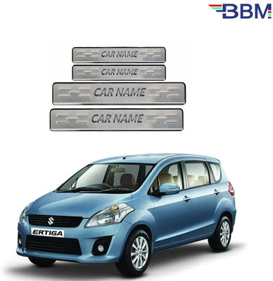 BBM Stainless Steel Foot Steps Car Door Chrome Silver Sill Scuff Plates With Adhesive Tape (Set of 04 pcs) For Maruti Ertiga 2012 2013 2014 2015 Door Sill Plate