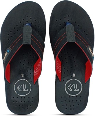 OLIVER WALK Men Flip Flops(Black, Red 7)