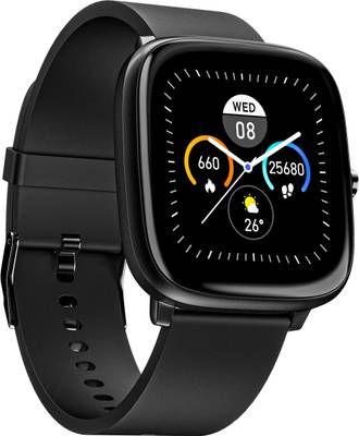 Noise ColorFit Qube Smartwatch  (Black Strap, Regular)