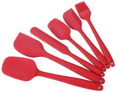veniqe Pack of 6-Silicone Spatula Set for Cooking Premium Quality with Stainless Steel Core Non Stick Silicon Spatulas Brush for Cake Mixer Baking & Mixing Home Kitchen Tools(RED)RED Non-Stick Spatula(Pack of 6) veniqe Pack of 6-Silicone Spatula Set for Cooking Premium Quality with Stainless Steel Core Non Stick Silicon Spatulas Brush for Cake Mixer Baking & Mixing Home Kitchen Tools(RED)RED Non-Stick Spatula(Pack of 6)