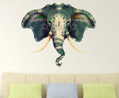 HAPPYSTICKY 80 cm Elephant wallsticker Removable Sticker(Pack of 1)