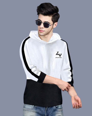 FastColors Printed Men Hooded Neck Black, White T-Shirt