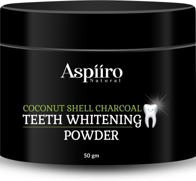 Aspiiro Natural 7 AM Teeth Whitening Charcoal Powder | All Natural Spearmint Flavor Teeth Whitening Kit