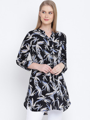 OXOLLOXO Casual Printed Women Black Top