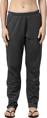 Enamor E401 Mid-Rise Solid Women Grey Track Pants