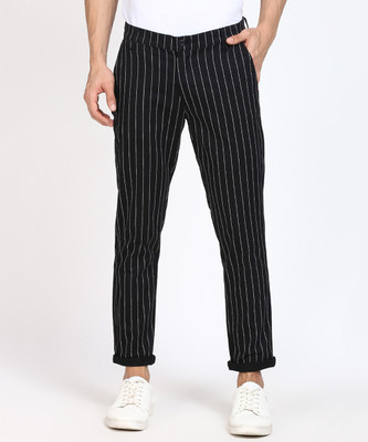 The Indian Garage Co. Slim Fit Men Black Trousers