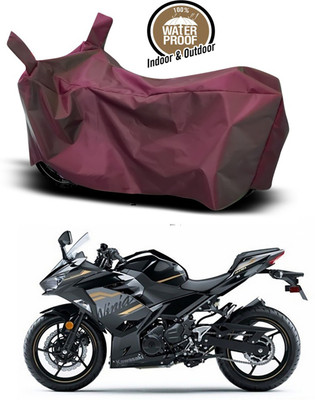 SMDP Waterproof Two Wheeler Cover for Kawasaki(Ninja 400, Maroon)