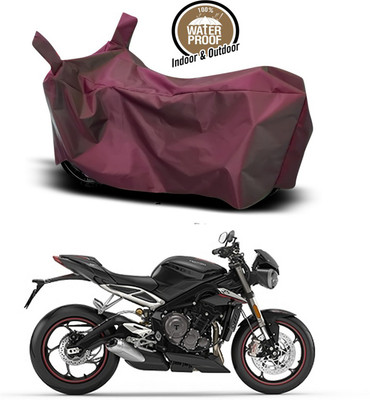SMDP Waterproof Two Wheeler Cover for Triumph(Street Triple RS, Maroon)