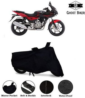 Ghost Biker Two Wheeler Cover for Bajaj(Pulsar 220F, Black)