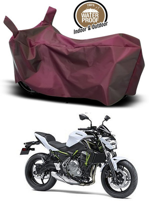 SMDP Waterproof Two Wheeler Cover for Kawasaki(Z650, Maroon)