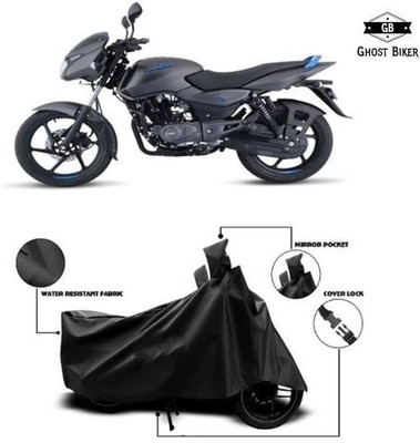 Ghost Biker Two Wheeler Cover for Bajaj(Pulsar 125 Neon, Black)