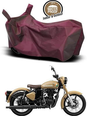 SMDP Waterproof Two Wheeler Cover for Royal Enfield(Classic 350 Signals, Maroon)