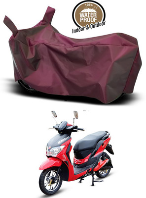 SMDP Waterproof Two Wheeler Cover for Hero Electric(Dash, Maroon)